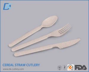 Food Grade Disposable Plastic Wheat Straw Compostable Cutlery Set